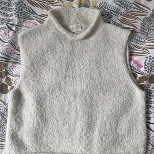 Jaggery London Tino mockneck sweater vest in Milk (off-white)